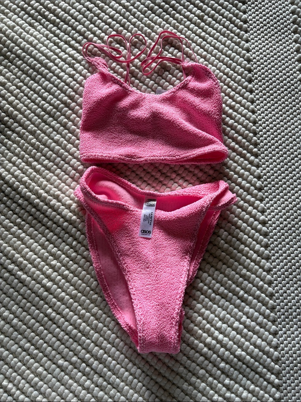 ASOS Hot Pink Terry Bikini Set